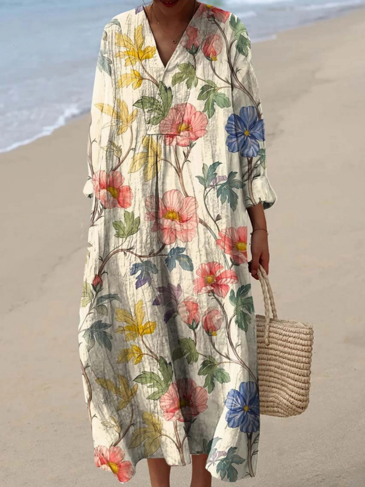 Nora | Robe longue à imprimé botanique