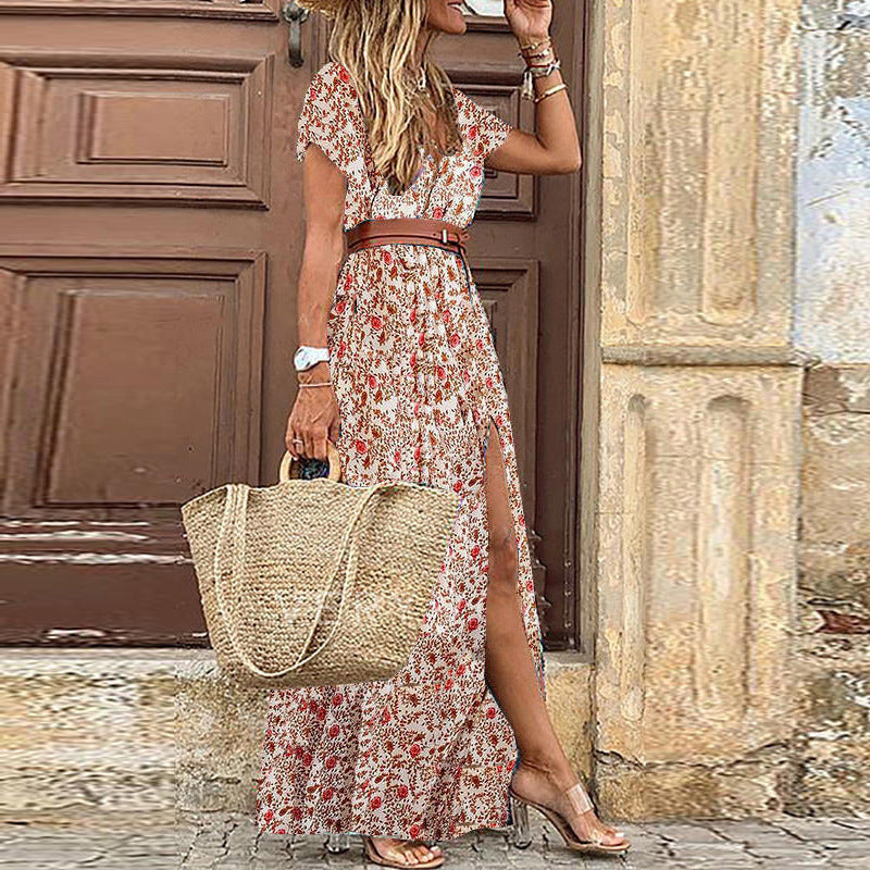 Robe longue bohème chic en viscose légère