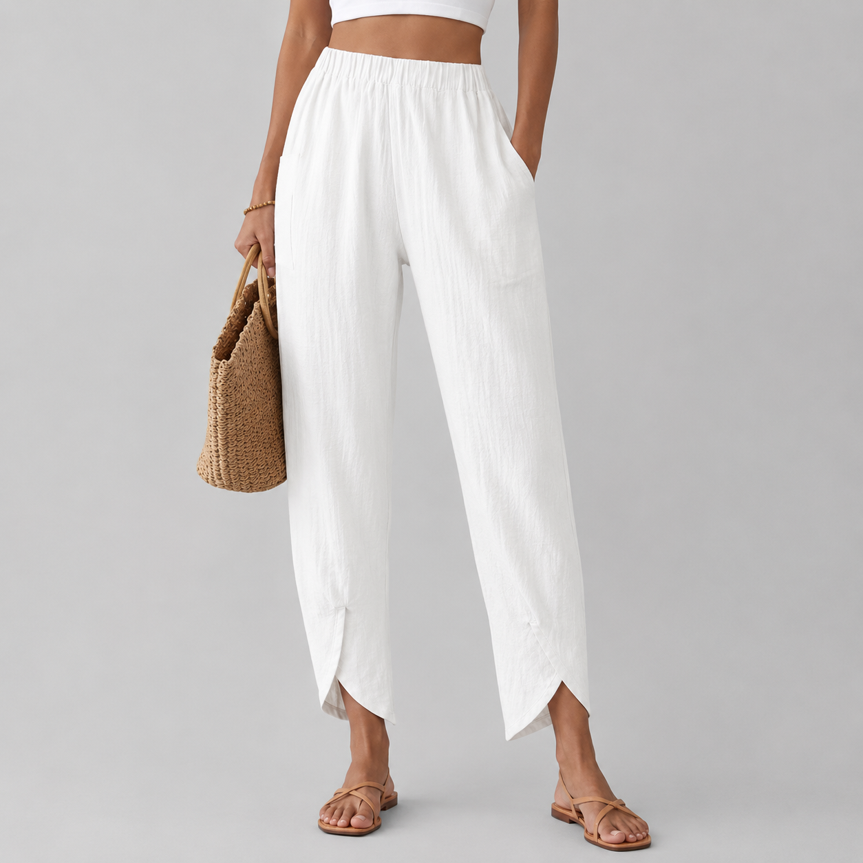 Essari - Pantalon à Ourlet Effiloché
