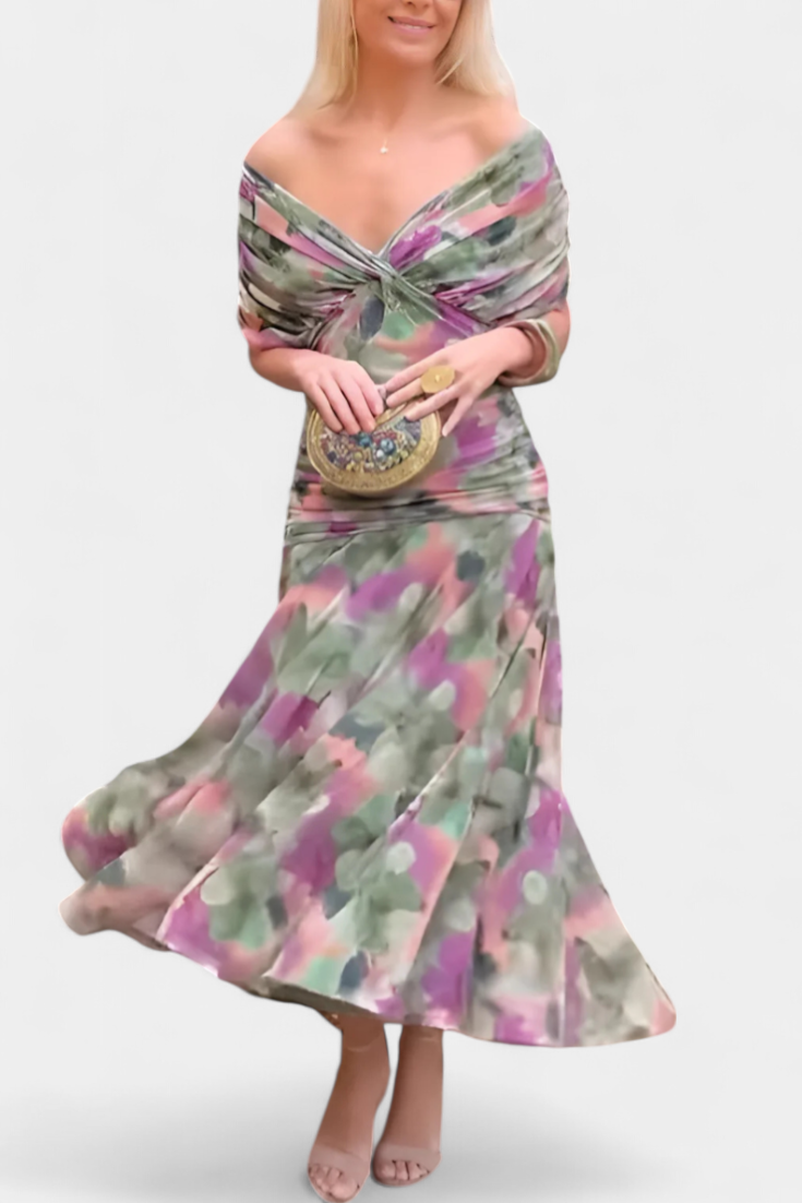 Alondra Robe Longue à Imprimé Floral Fantaisie et Col en V