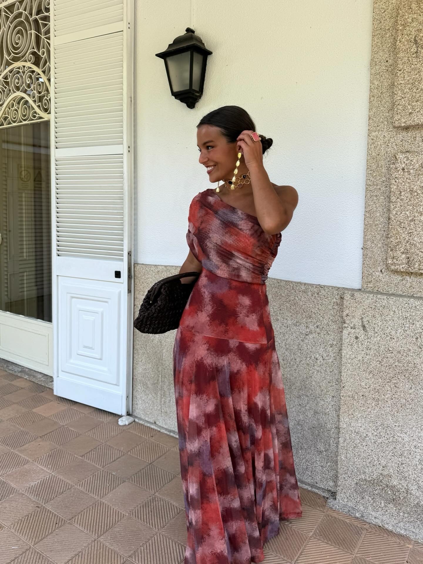 Séville | Robe longue imprimée rouge