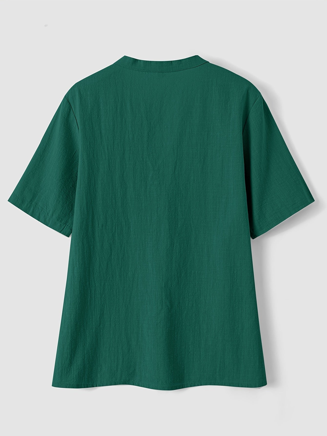 Blouse élégante à col en V et boutons en bois