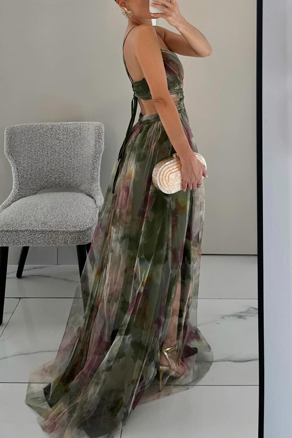 Giselle - Longue robe à l'imprimé floral charmant