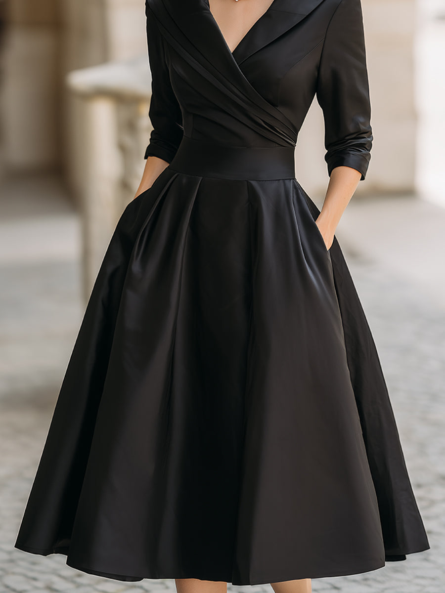 Lina - Robe midi satinée pour Femme