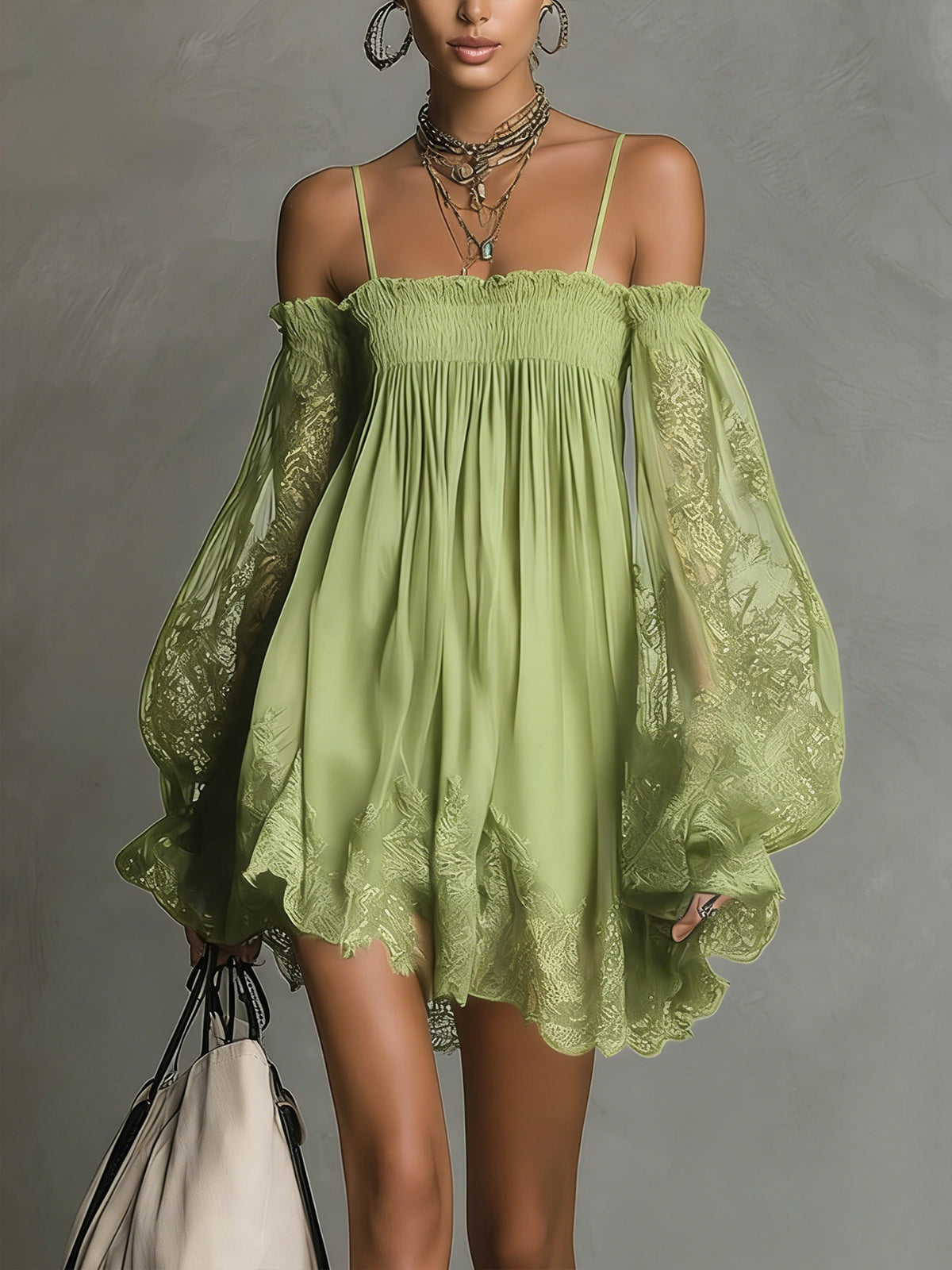 Noelia | Robe courte en mousseline bleu marine