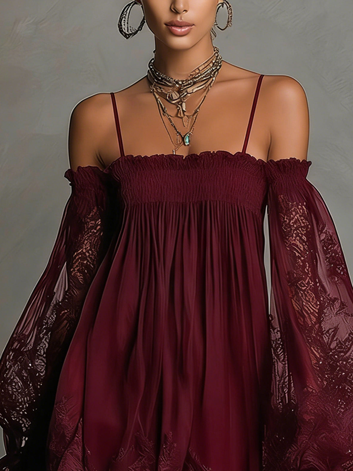 Noelia | Robe courte en mousseline bleu marine