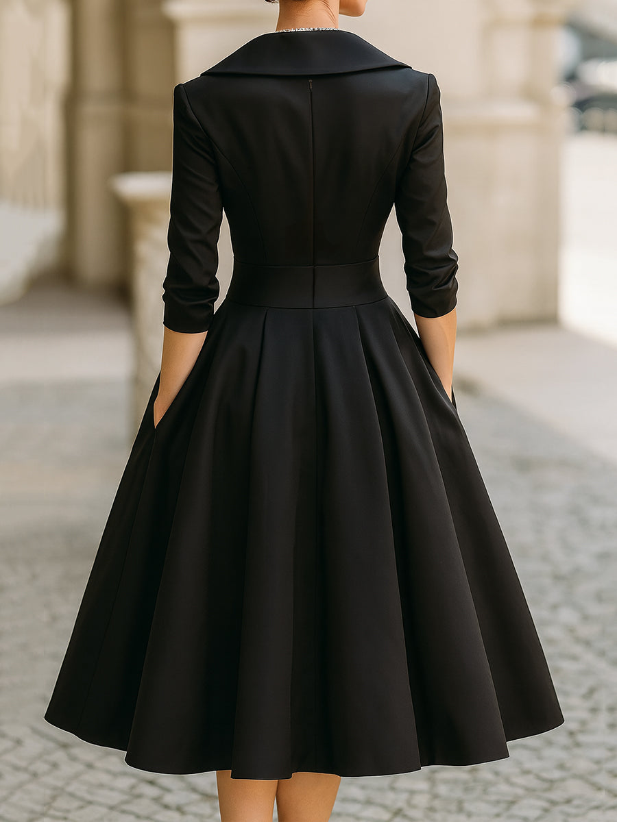 Lina - Robe midi satinée pour Femme