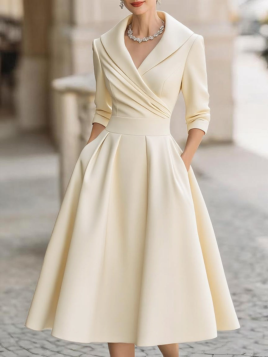 Lina - Robe midi satinée pour Femme