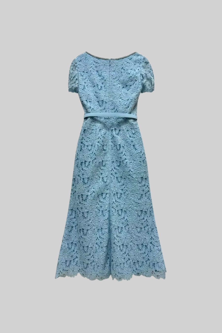 Azucena | Robe midi en dentelle bleu ciel