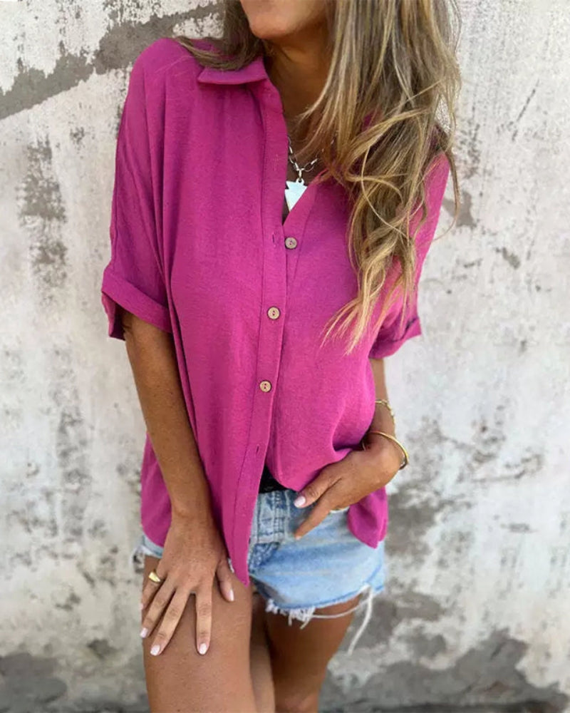 Chemise décontractée ample en tissu léger