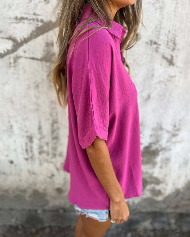 Chemise décontractée ample en tissu léger