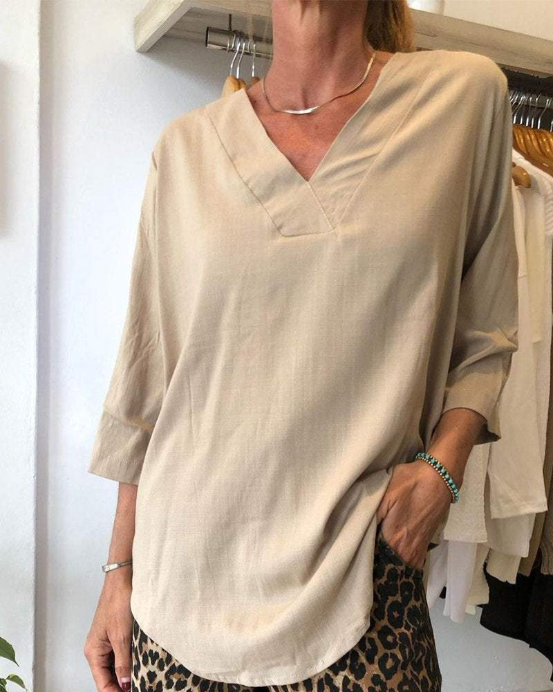 Chemise ample pour femme avec col en V élégant