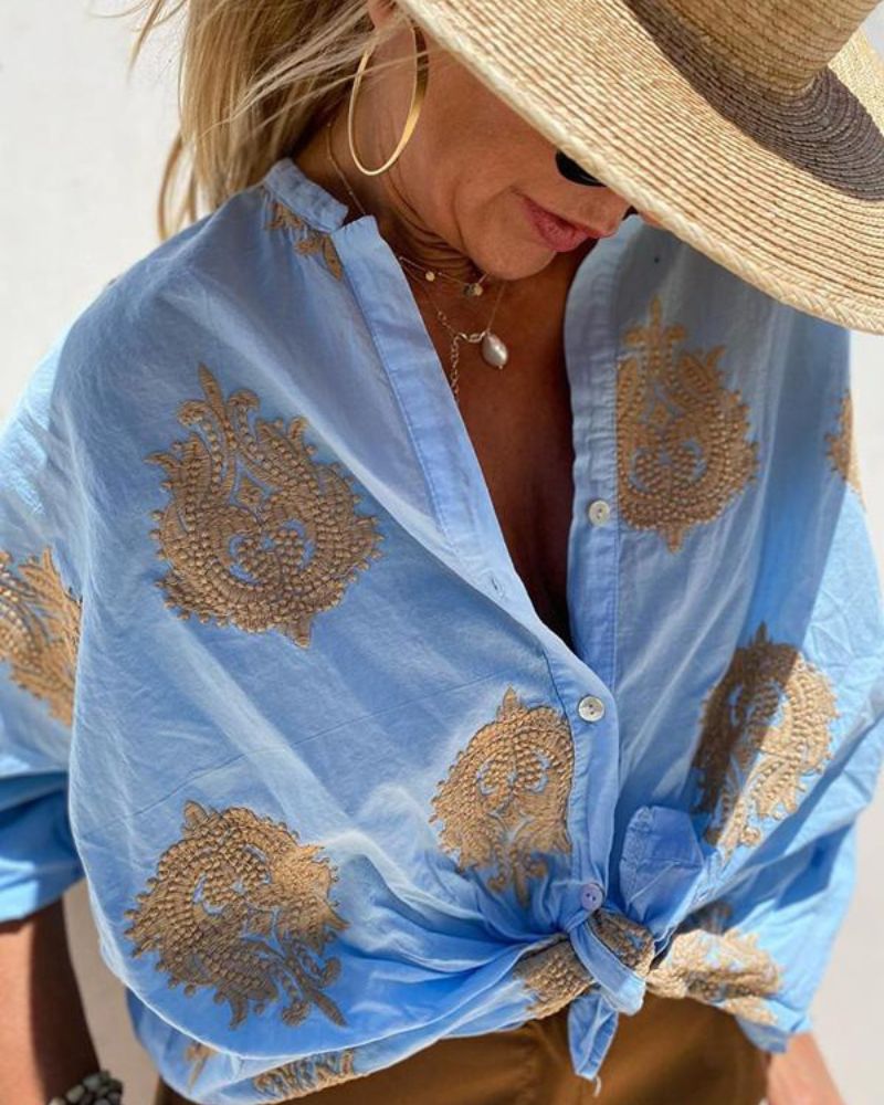 Blouse Brodé Coupe Ample – Style Frais et Léger