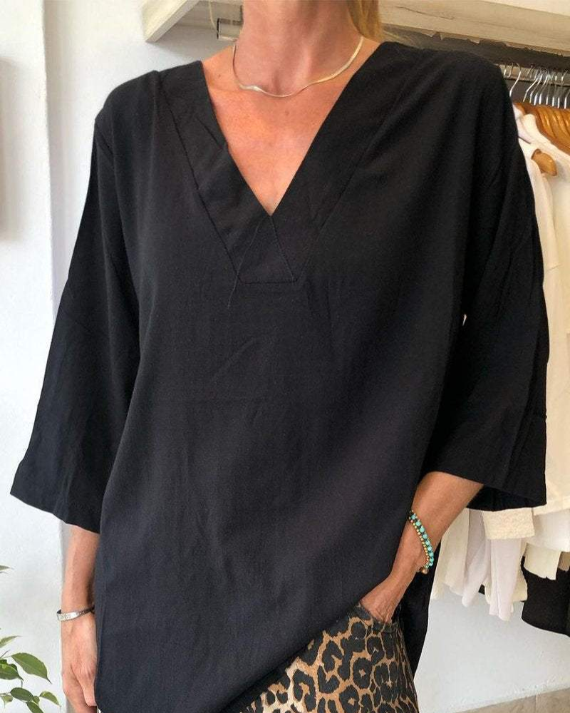 Chemise ample pour femme avec col en V élégant