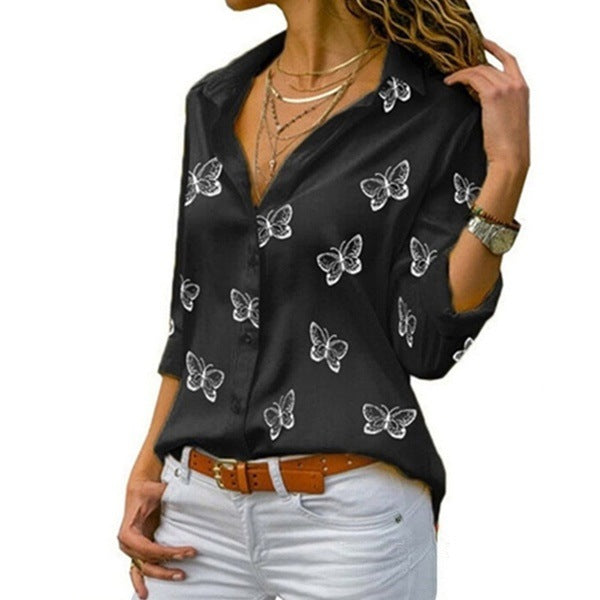 Blouse ample à imprimé papillons féminin