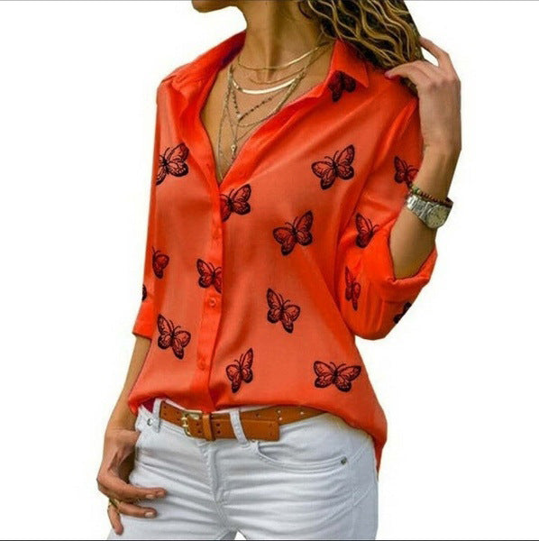 Blouse ample à imprimé papillons féminin