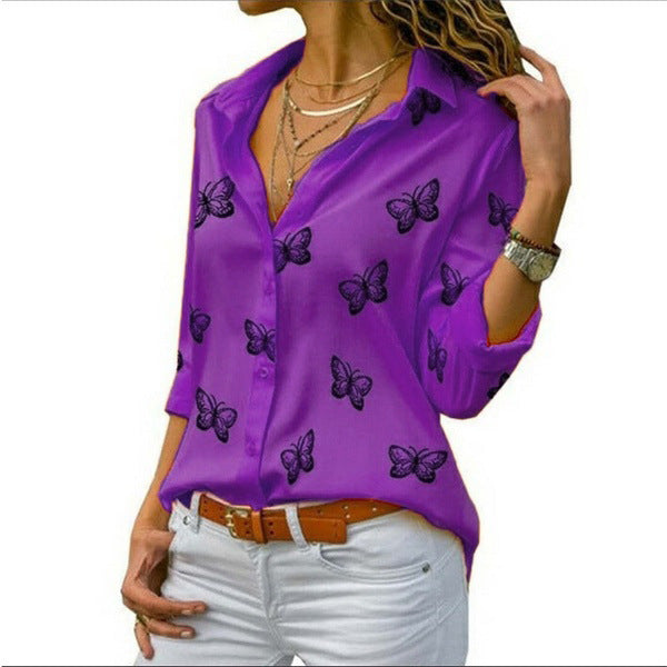 Blouse ample à imprimé papillons féminin