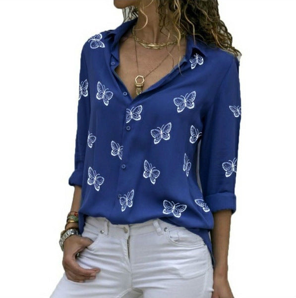 Blouse ample à imprimé papillons féminin