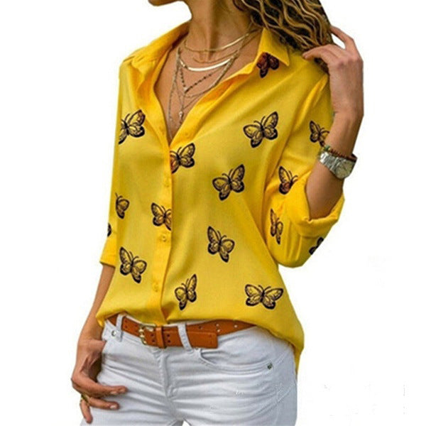 Blouse ample à imprimé papillons féminin