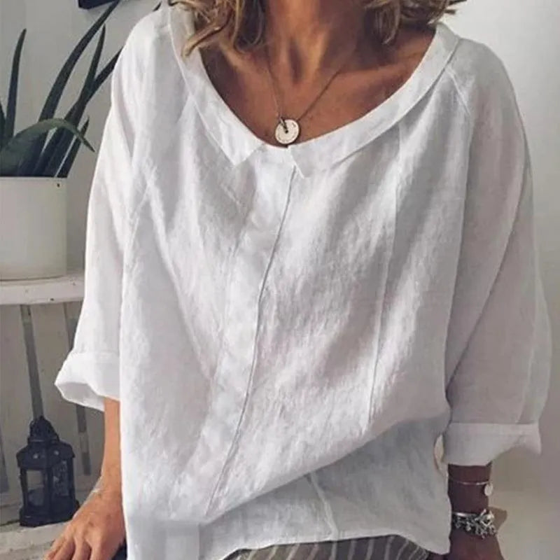 Chemisier intemporel sans boutons pour femme