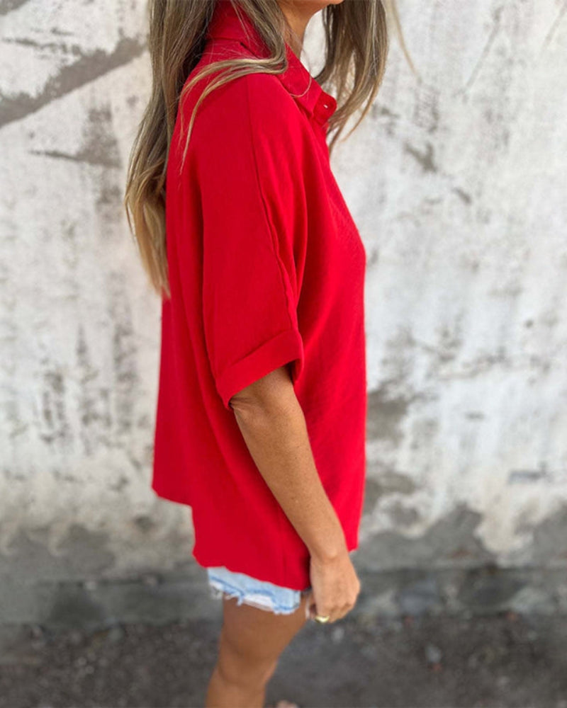 Chemise décontractée ample en tissu léger