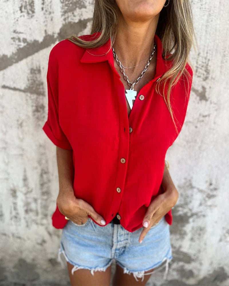 Chemise décontractée ample en tissu léger