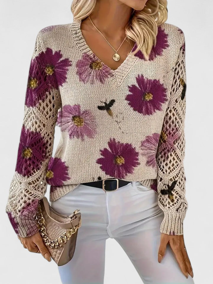 Maillot chic à imprimé floral et manches bouffantes
