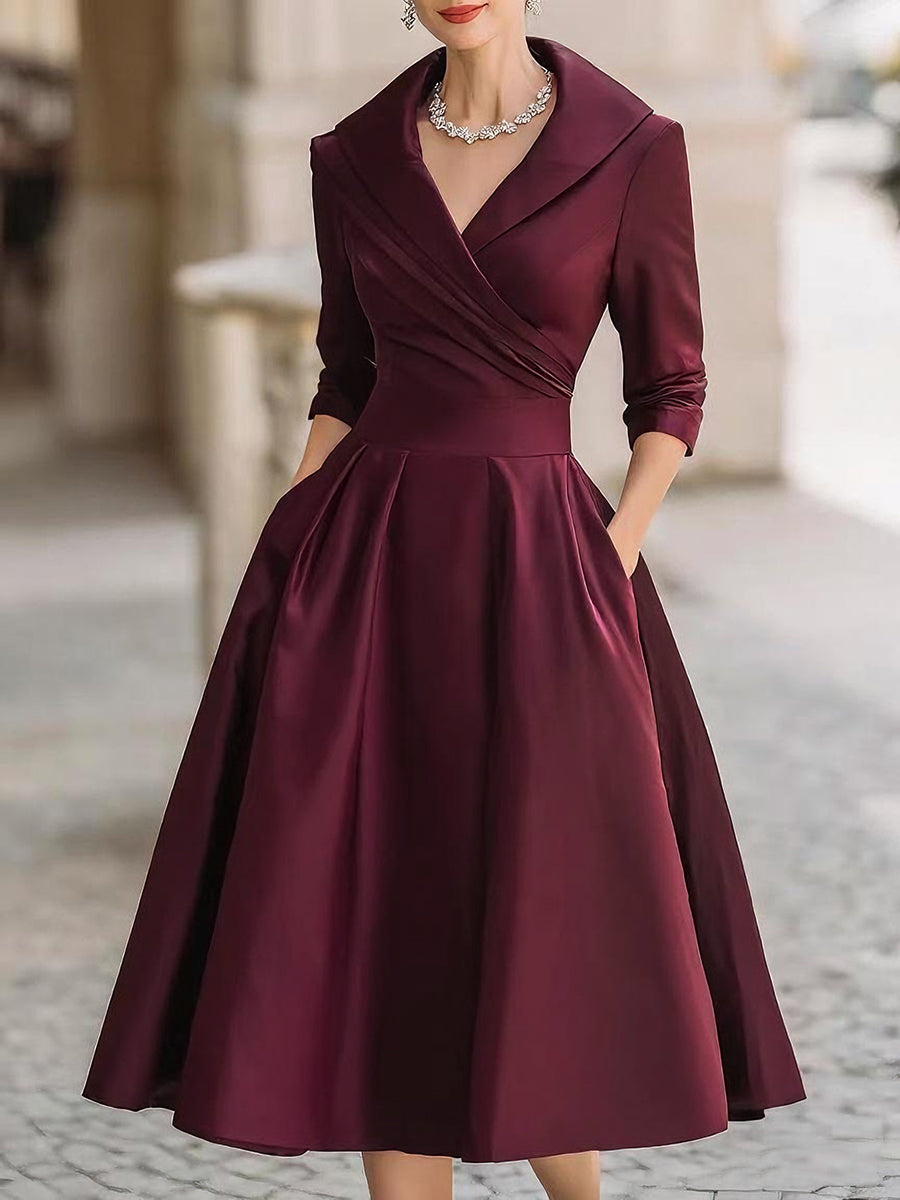Lina - Robe midi satinée pour Femme