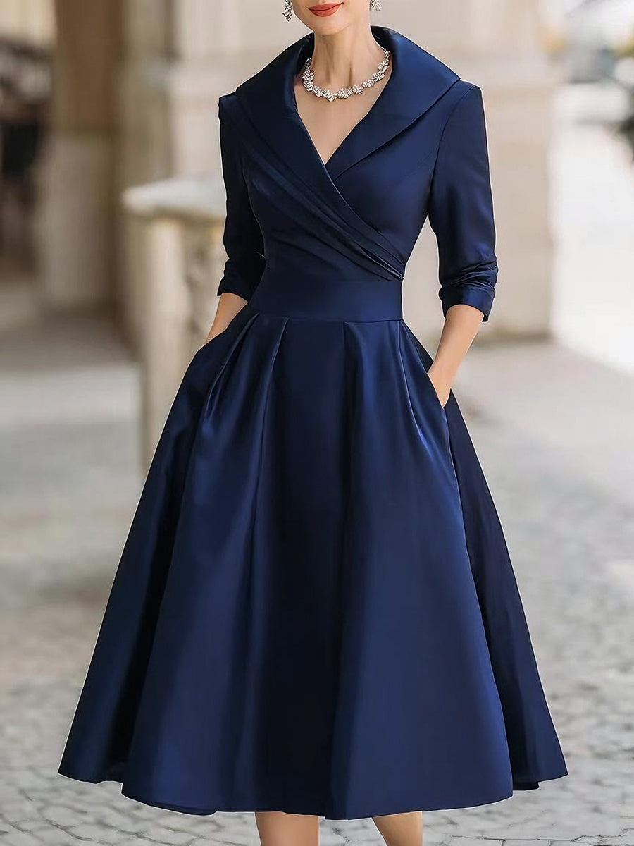 Lina - Robe midi satinée pour Femme