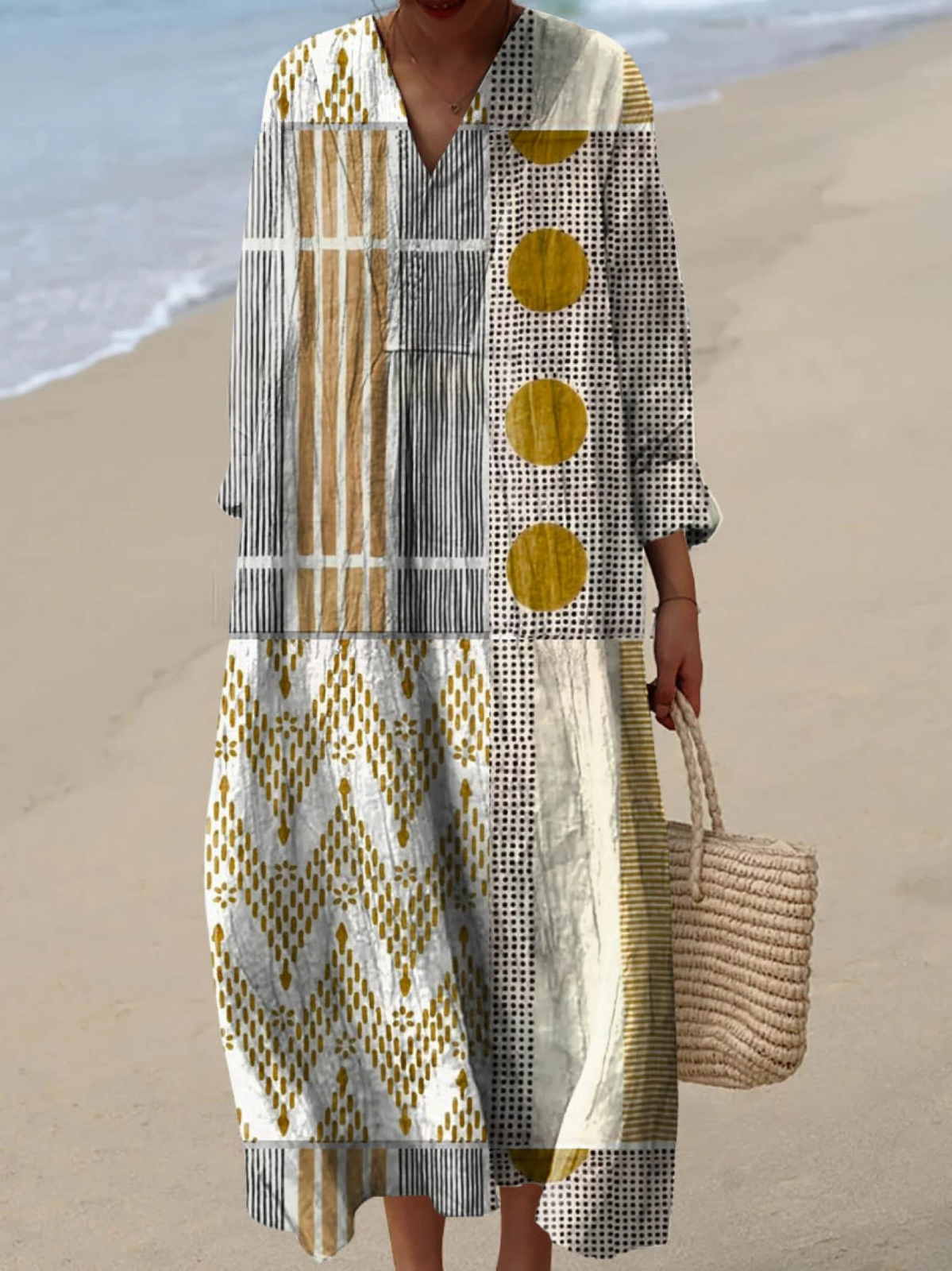 Imani | Robe longue bohème patchwork