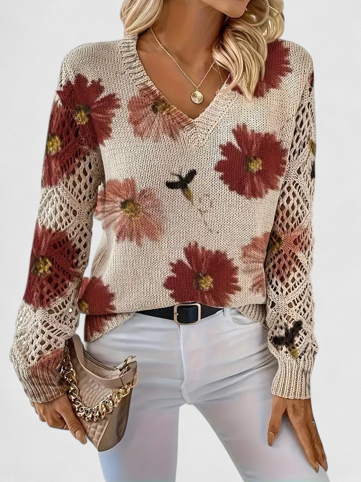Maillot chic à imprimé floral et manches bouffantes