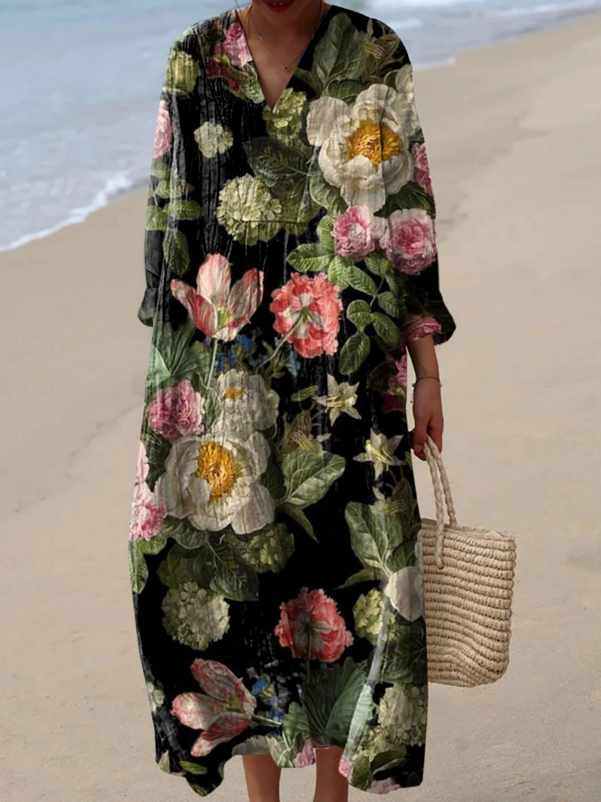 Harper | Robe longue bohème à imprimé floral hollandais