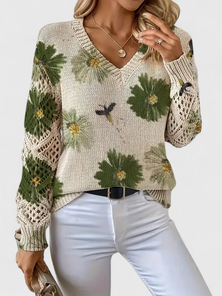 Maillot chic à imprimé floral et manches bouffantes