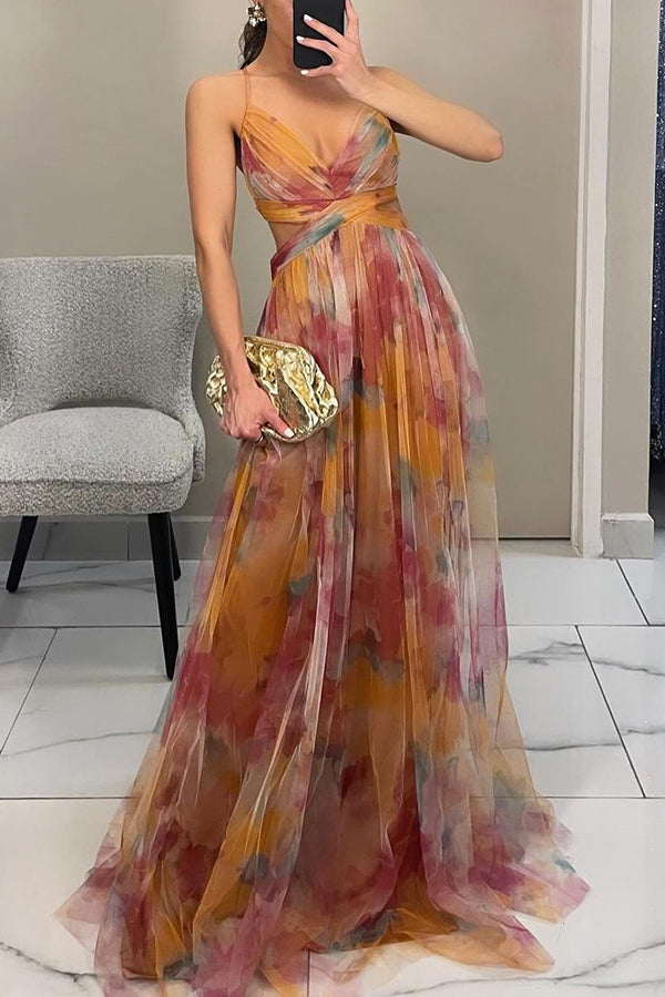 Giselle - Longue robe à l'imprimé floral charmant