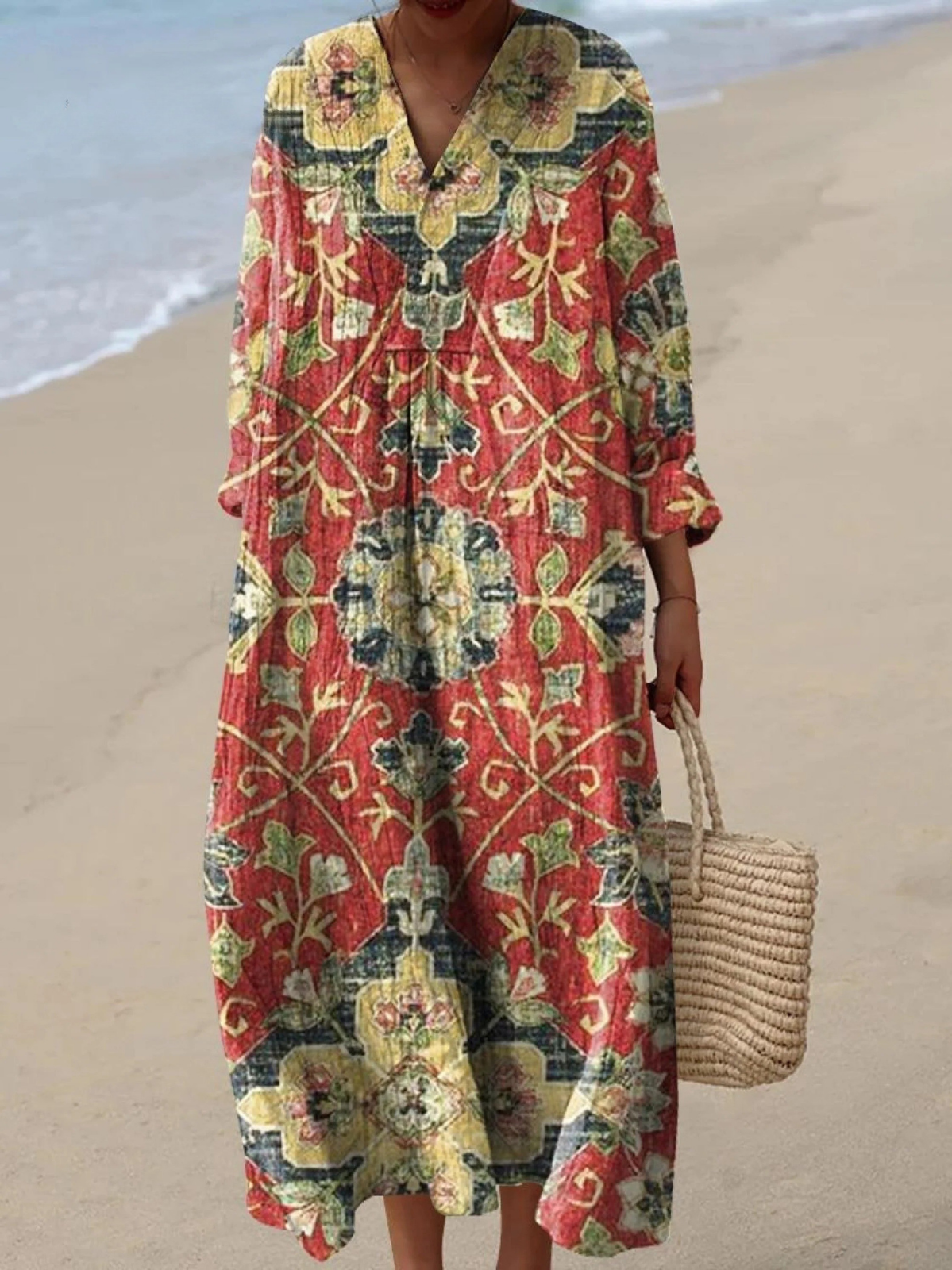 Maya | Robe longue à imprimé botanique perse