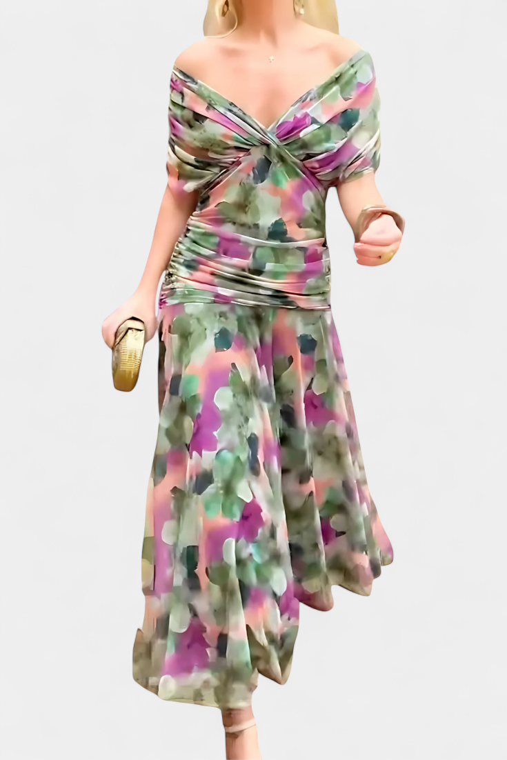 Melissa | Robe longue florale à col en V