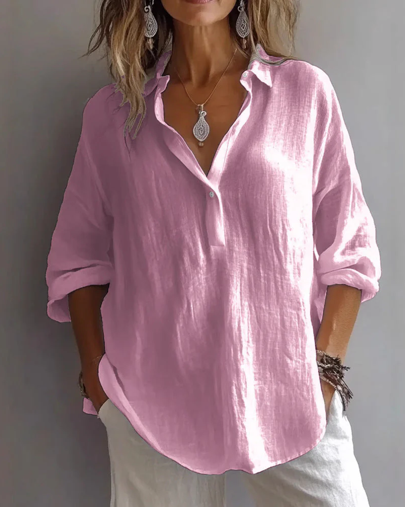 Blouse ample avec col en V et manches réglables