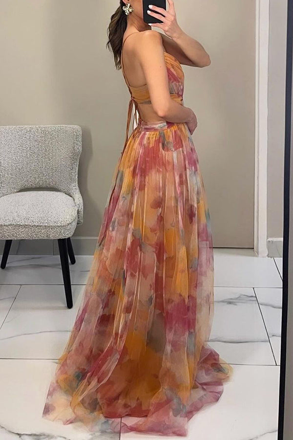 Giselle - Longue robe à l'imprimé floral charmant