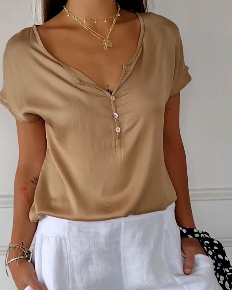 T-shirt d'été pour femme en maille, léger et élégant
