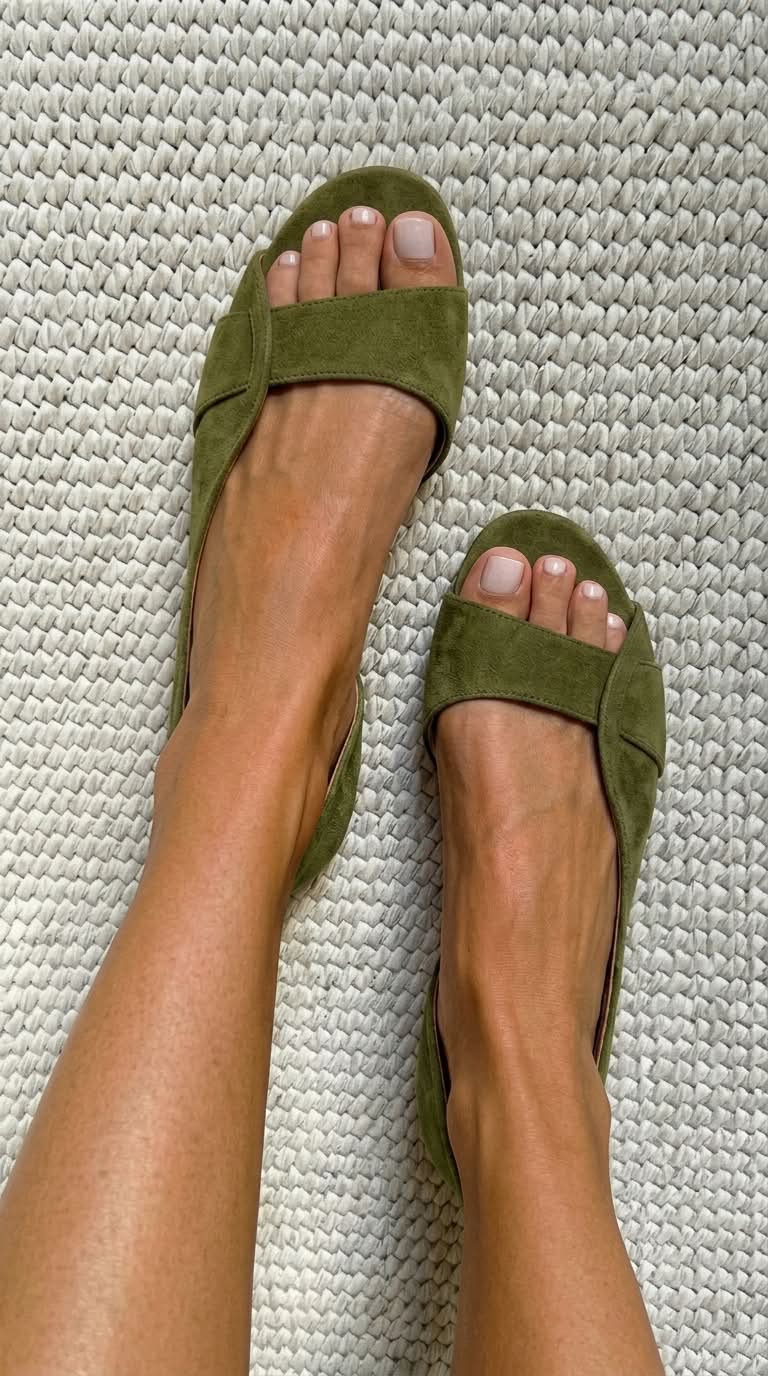 Sandales slingback en daim