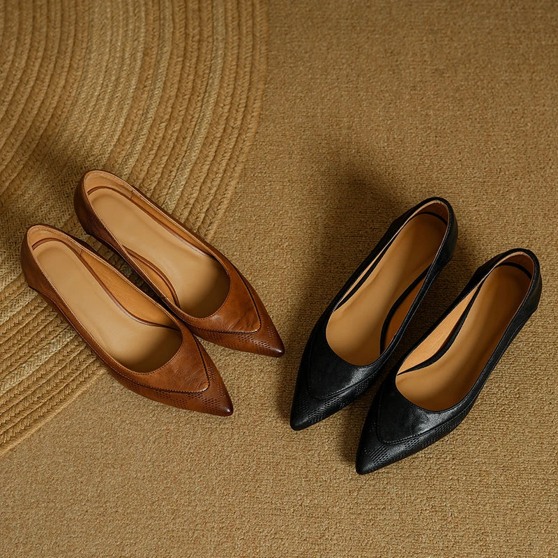 Chaussures à Talon Haut en Cuir Véritable Belle