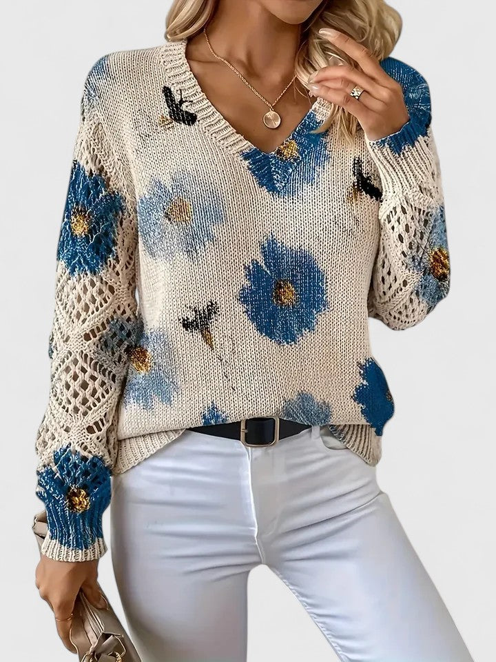 Maillot chic à imprimé floral et manches bouffantes