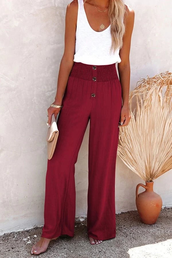 Riana - Pantalon décontracté taille haute