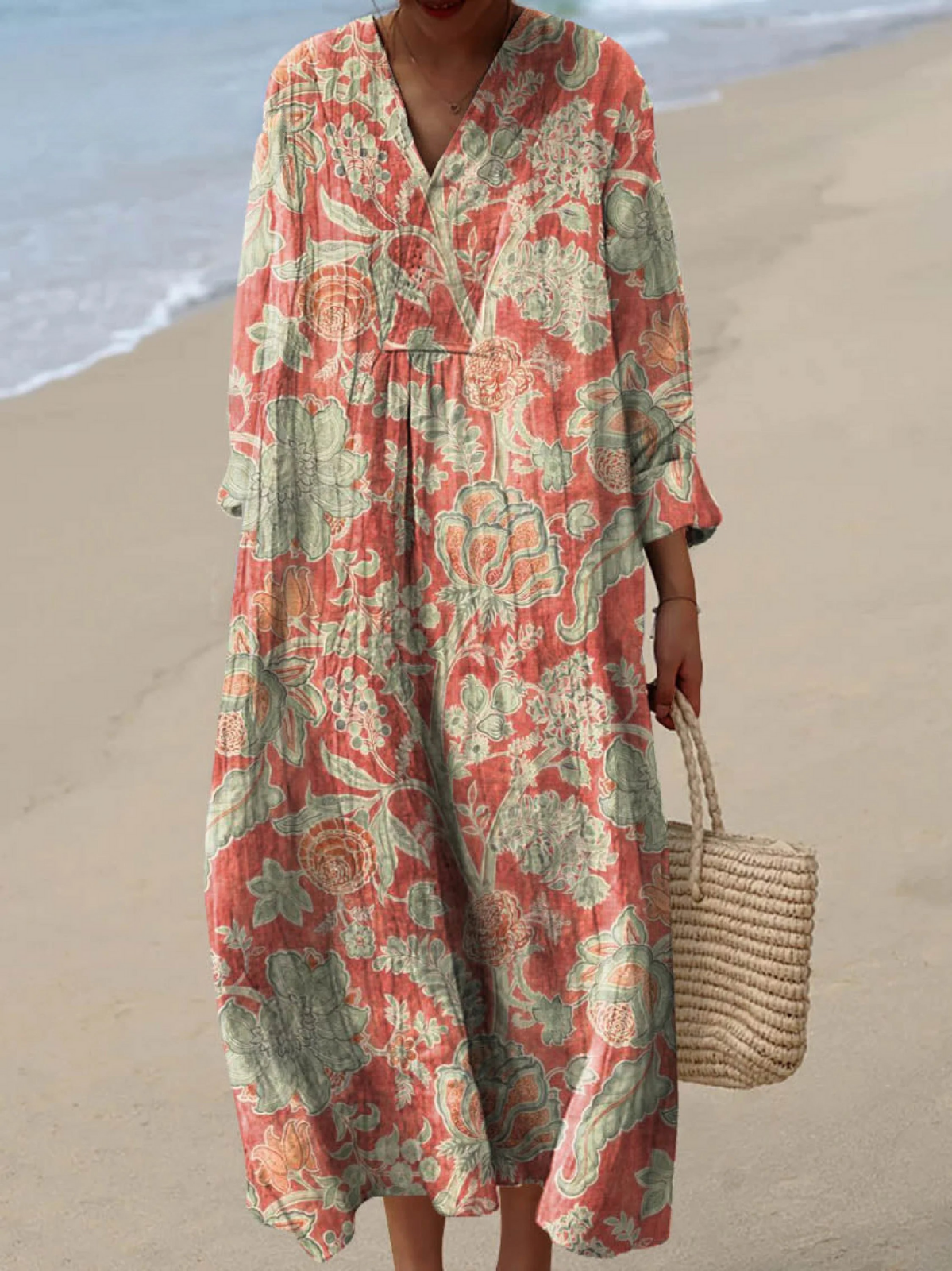Marisol | Robe longue bohème imprimée à la main