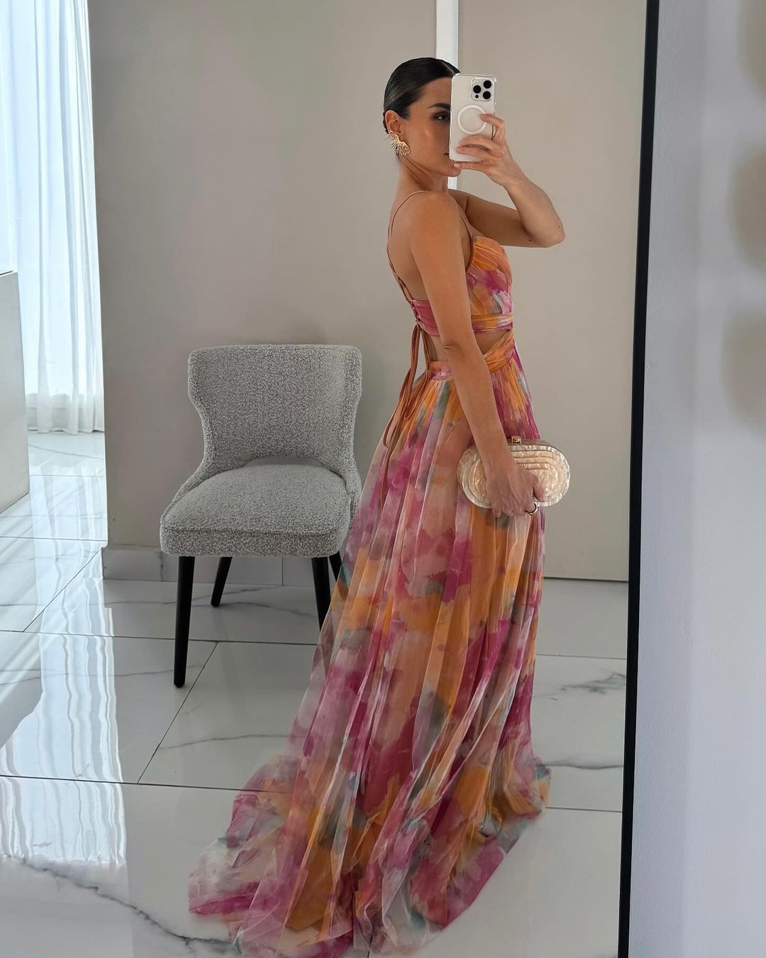 Giselle - Longue robe à l'imprimé floral charmant