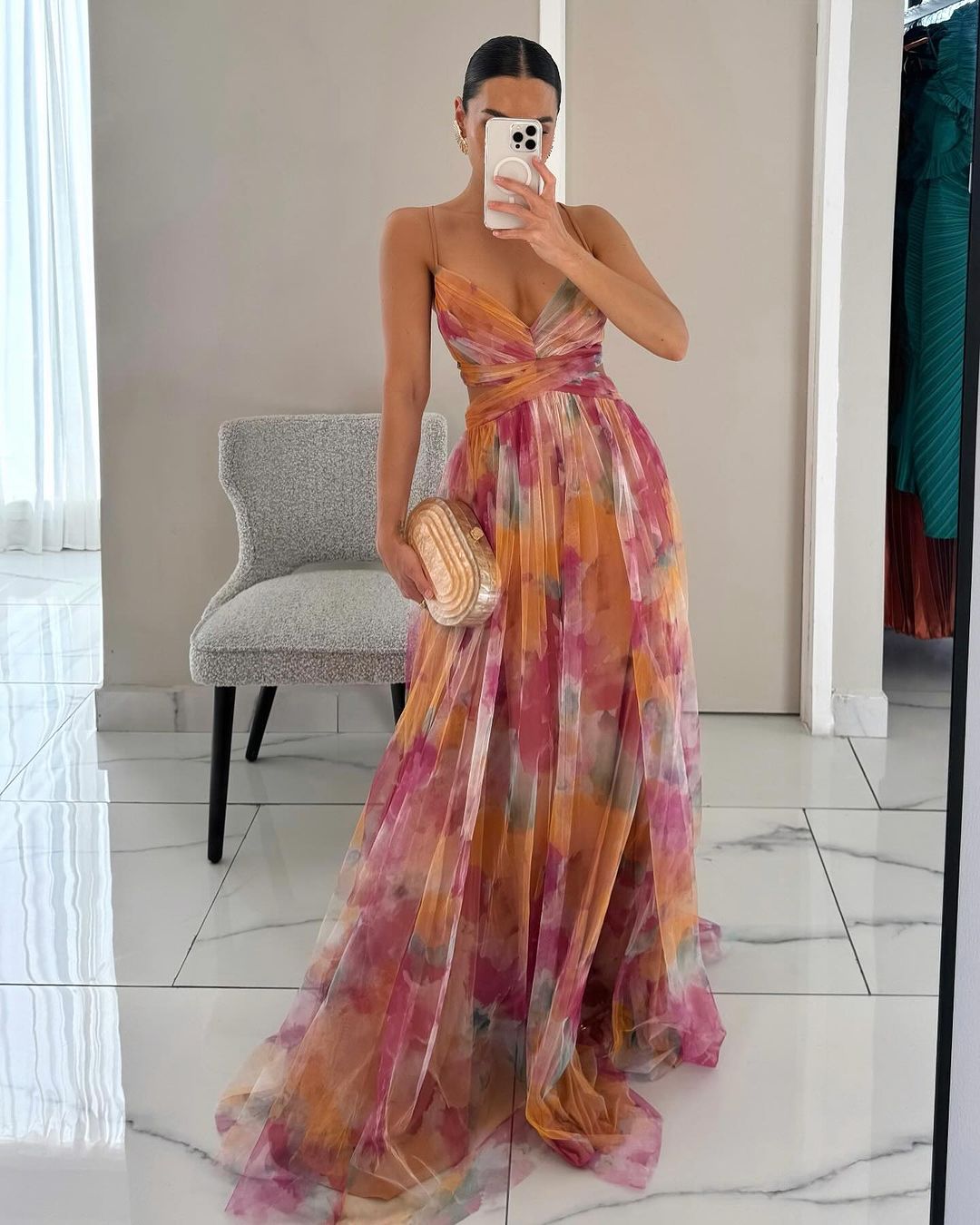 Giselle - Longue robe à l'imprimé floral charmant