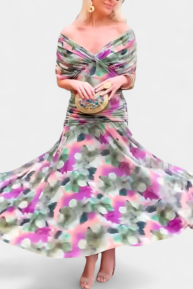 Melissa | Robe longue florale à col en V