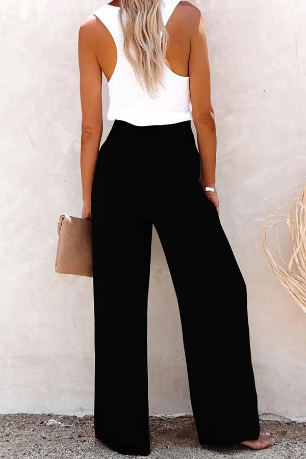 Riana - Pantalon décontracté taille haute