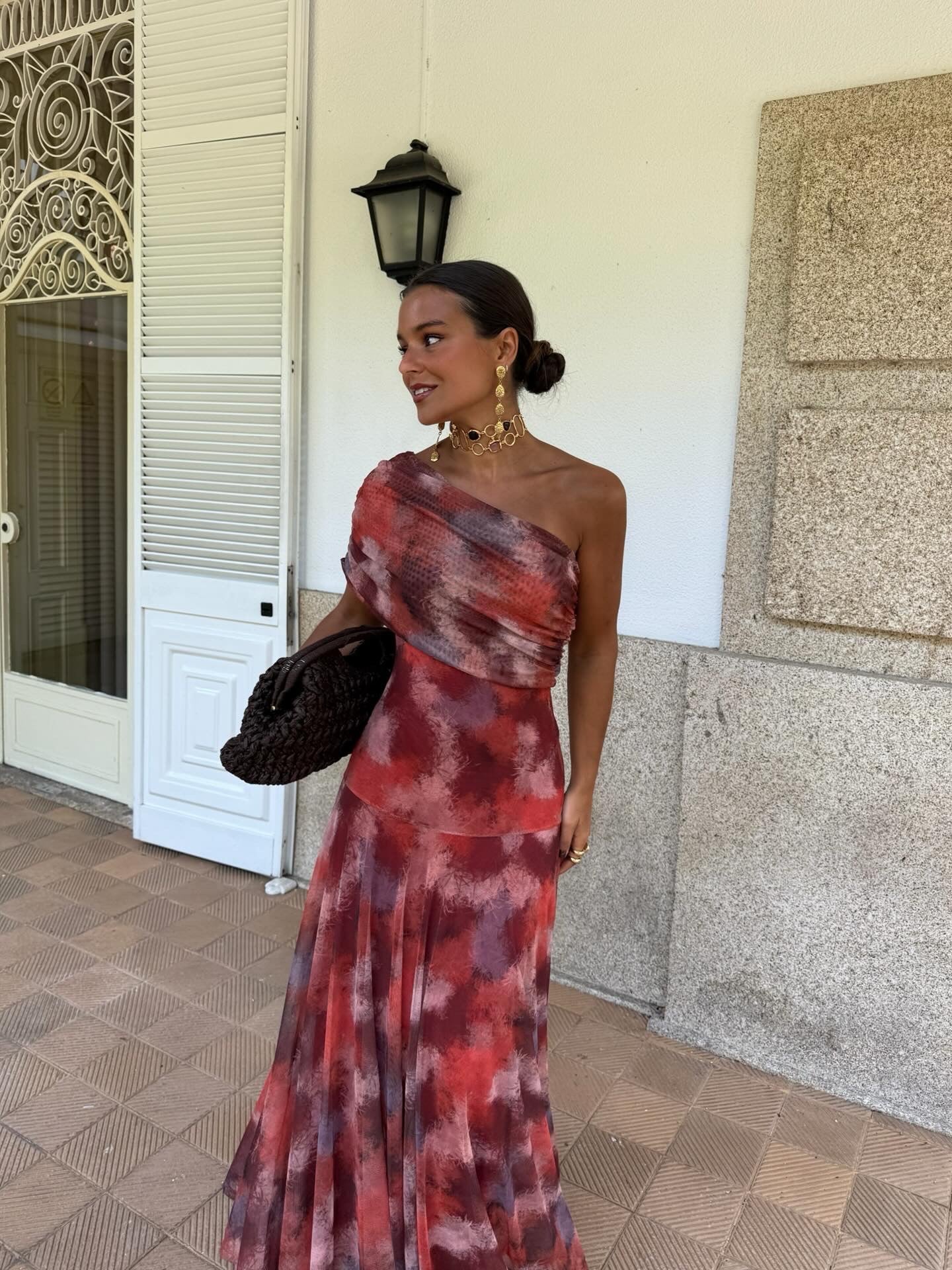 Séville | Robe longue imprimée rouge