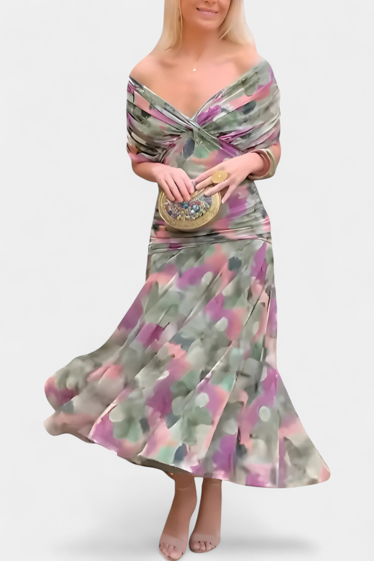 Melissa | Robe longue florale à col en V